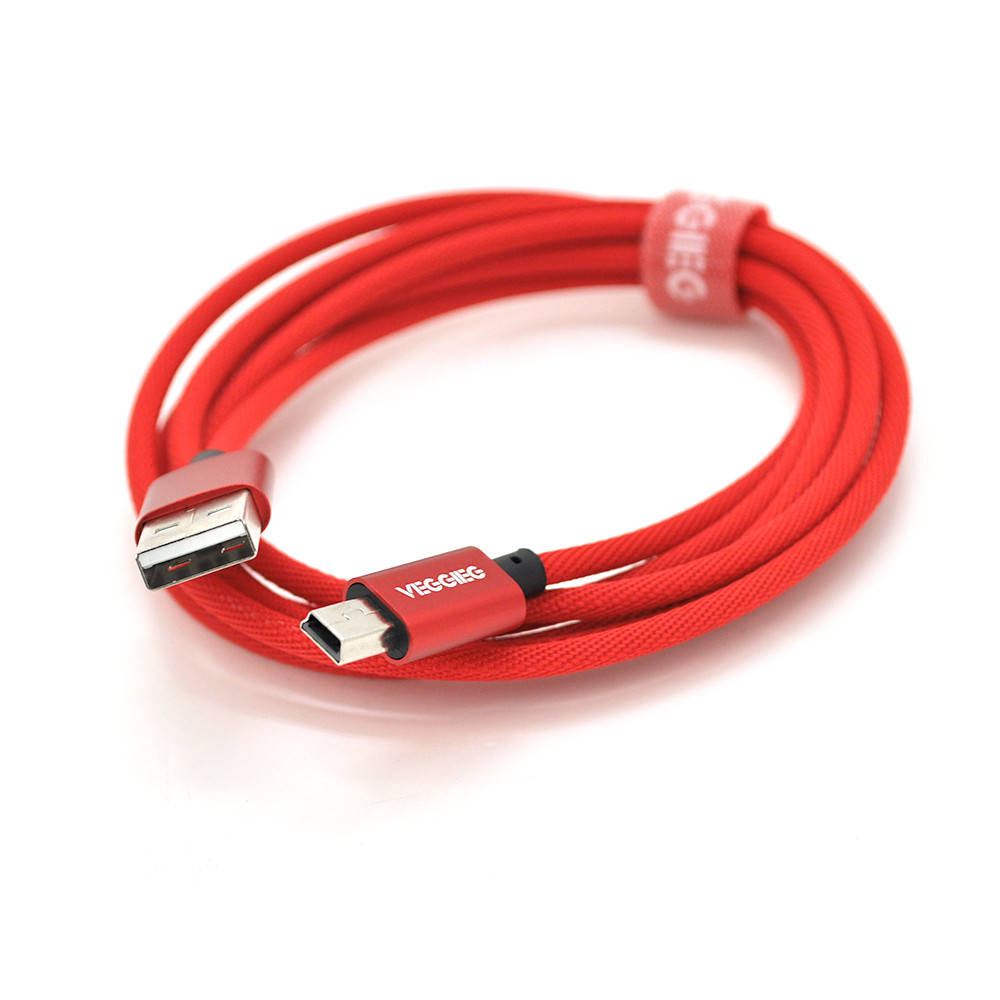 

Кабель VEGGIEG UM5-1.5, USB 2.0 AM/Mini 5 pin, 1,5м, Red