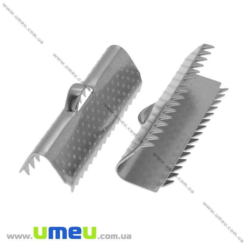 

Зажим для лент из нержавеющей стали, 25х10 мм, Темное серебро, 1 шт (STL-028368)
