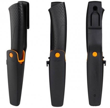 

Универсальный Нож с чехлом-точилкой Fiskars (1023617) Нержавеющая сталь, Черный