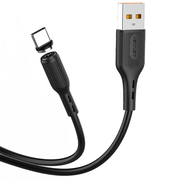 

Кабель магнитный для зарядки USB Type-C Anroid DENMEN D18T |2.4A / 100см| Черный