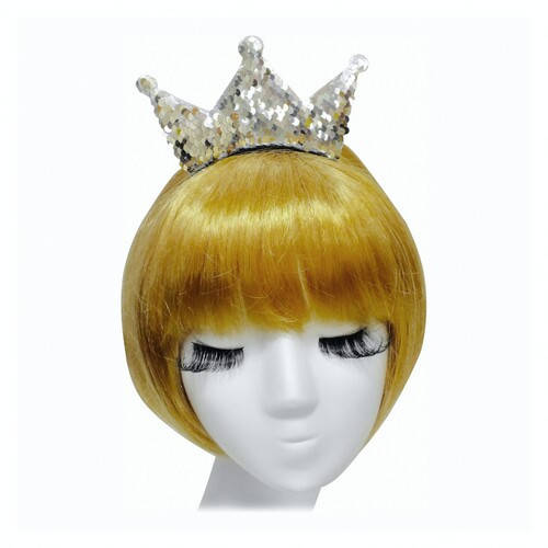 

Коронка на обруче паеточная, карнавальная, металл, синт.ткань