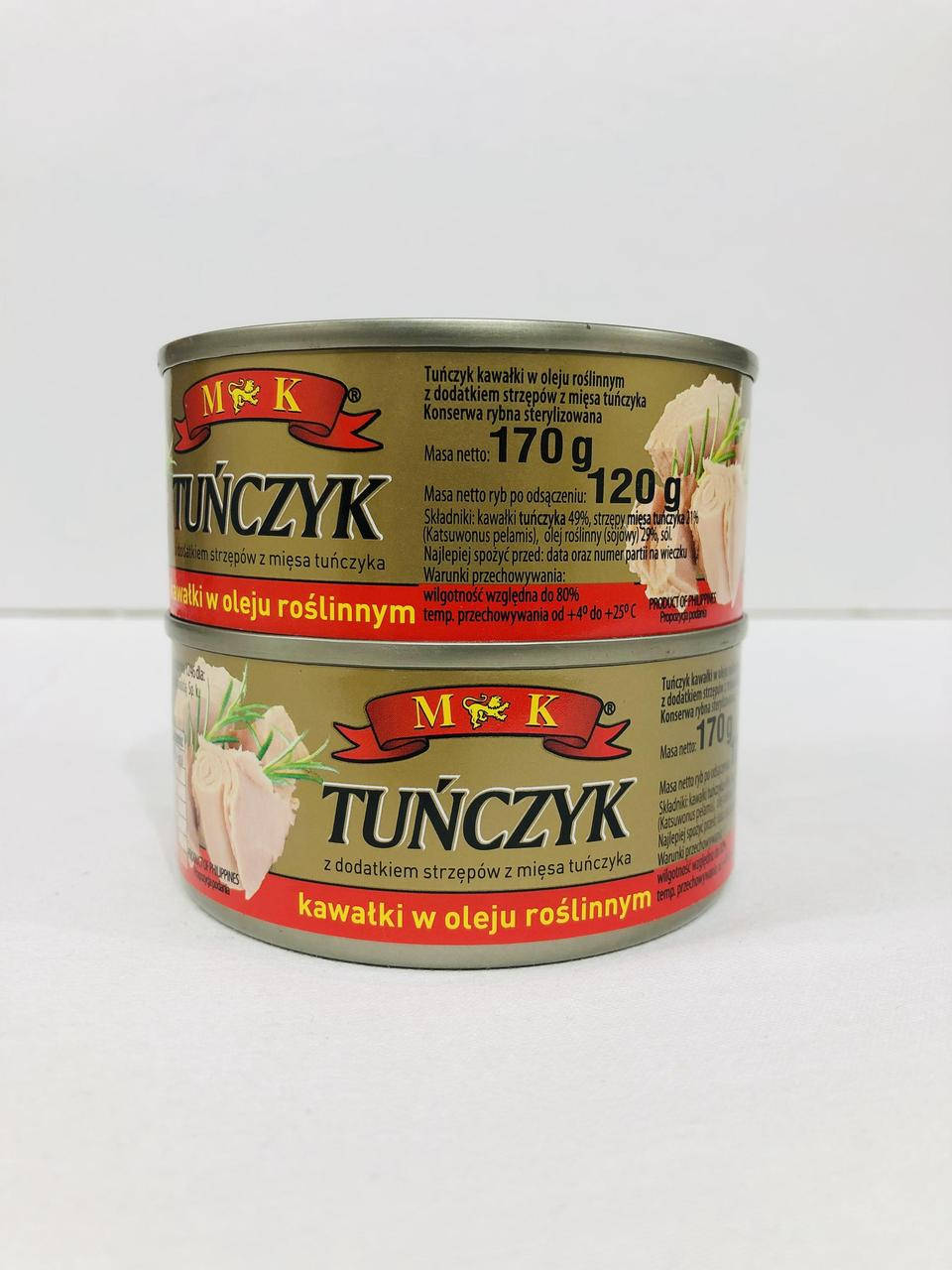 

Тунець M&K kawalki в рослинній оліі 170гр