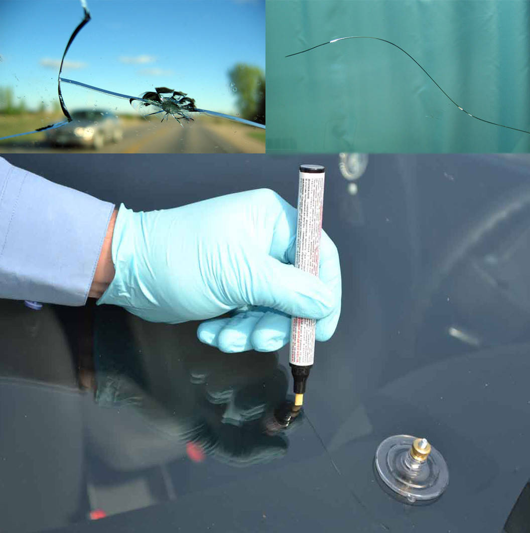 

Комплект для самостоятельного ремонта трещин стекол