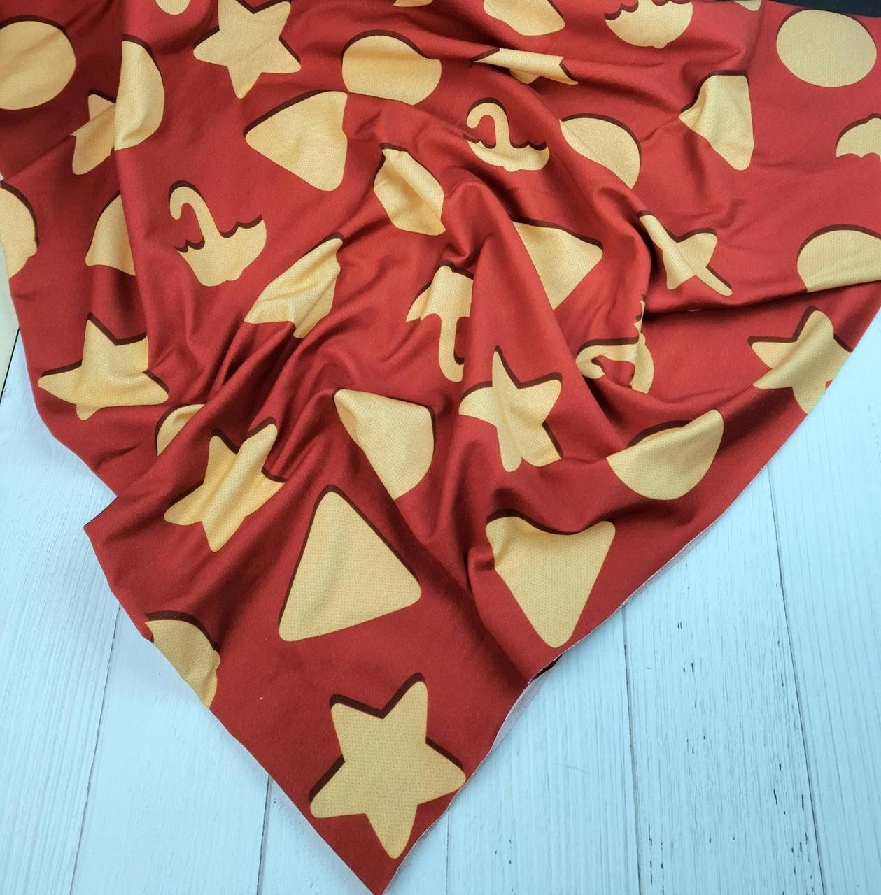 

Стрейч кулир принт ""Печенье дальгона на вишне 'Игра в кальмара'"" - 180см. (диджитал)