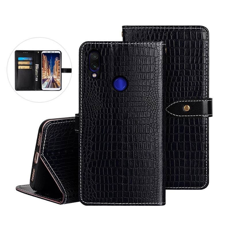 

Чехол Croc для Xiaomi Redmi 7 (6.26") книжка кожа PU черный