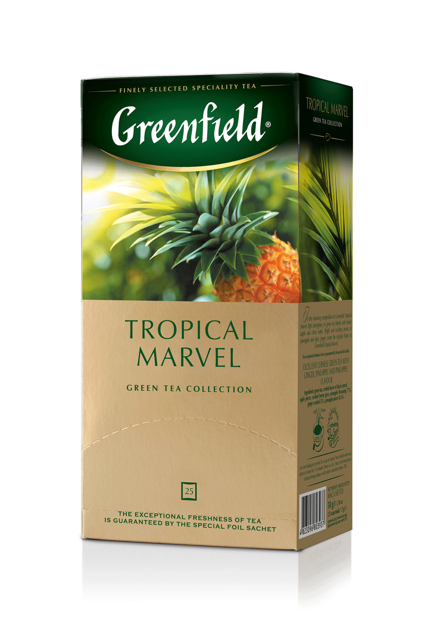 

/Чай зеленый 15г*25*10 пакет Tropical Marvel GREENFIELD