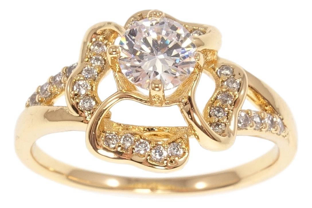 

Кольцо Xuping Позолота 18K "Четырехлистник с вставкой кристалл" р.19