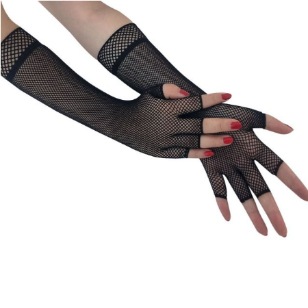 

Перчатки сеточка длинные без пальцев (код p880-black), Черный