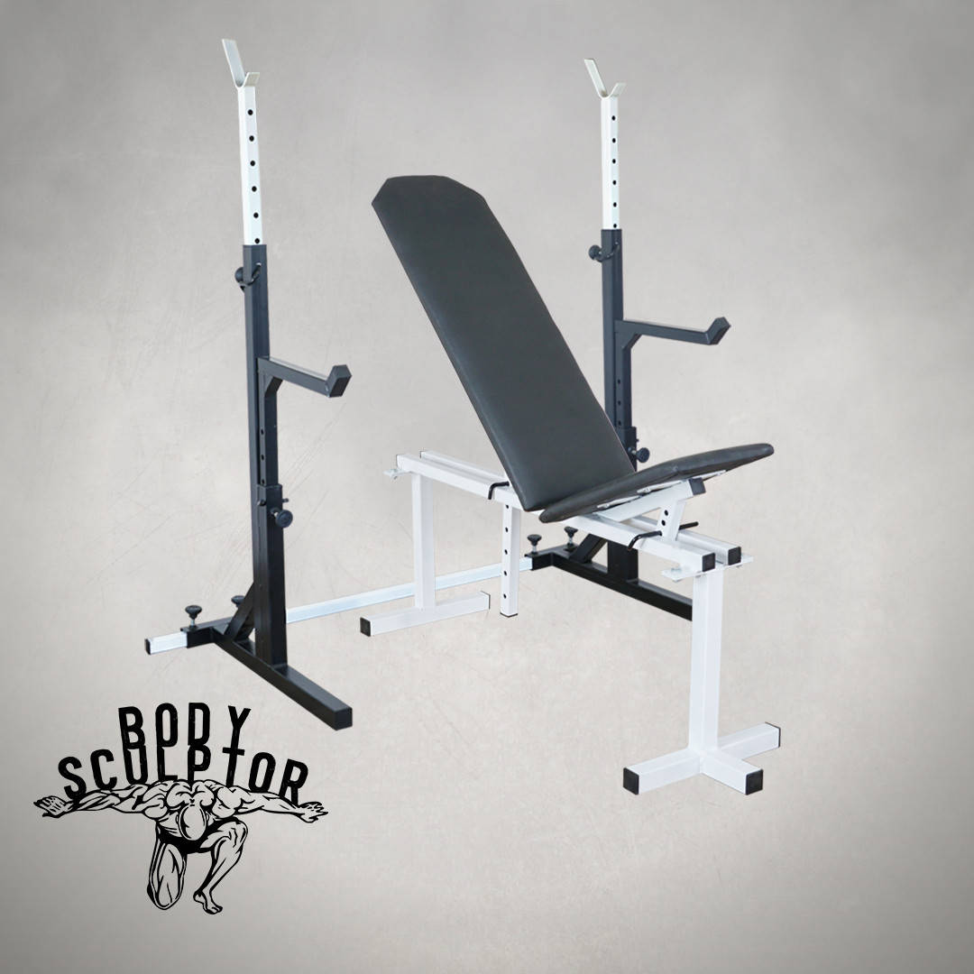 

Скамейка регулируемая (до 200 кг) + Стойки под штангу с страховкой (до 200 кг)