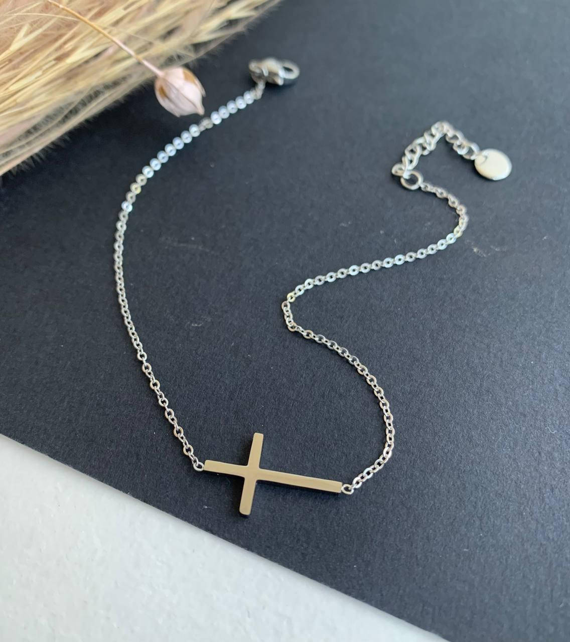 

Женский браслет на ногу с крестом медицинское золото, браслет xuping 24см