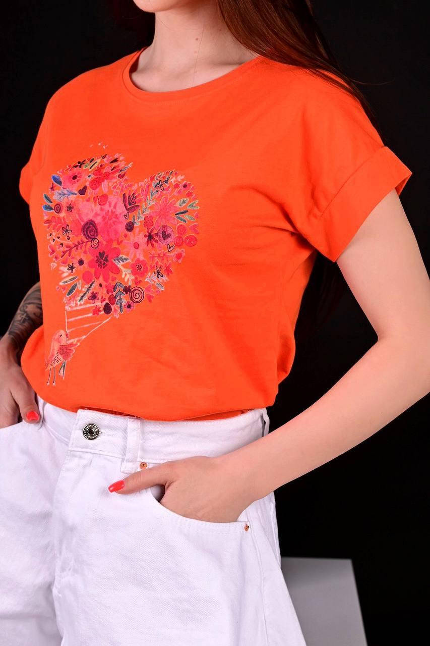 

Футболка женская оранжевая П444, Оранжевый