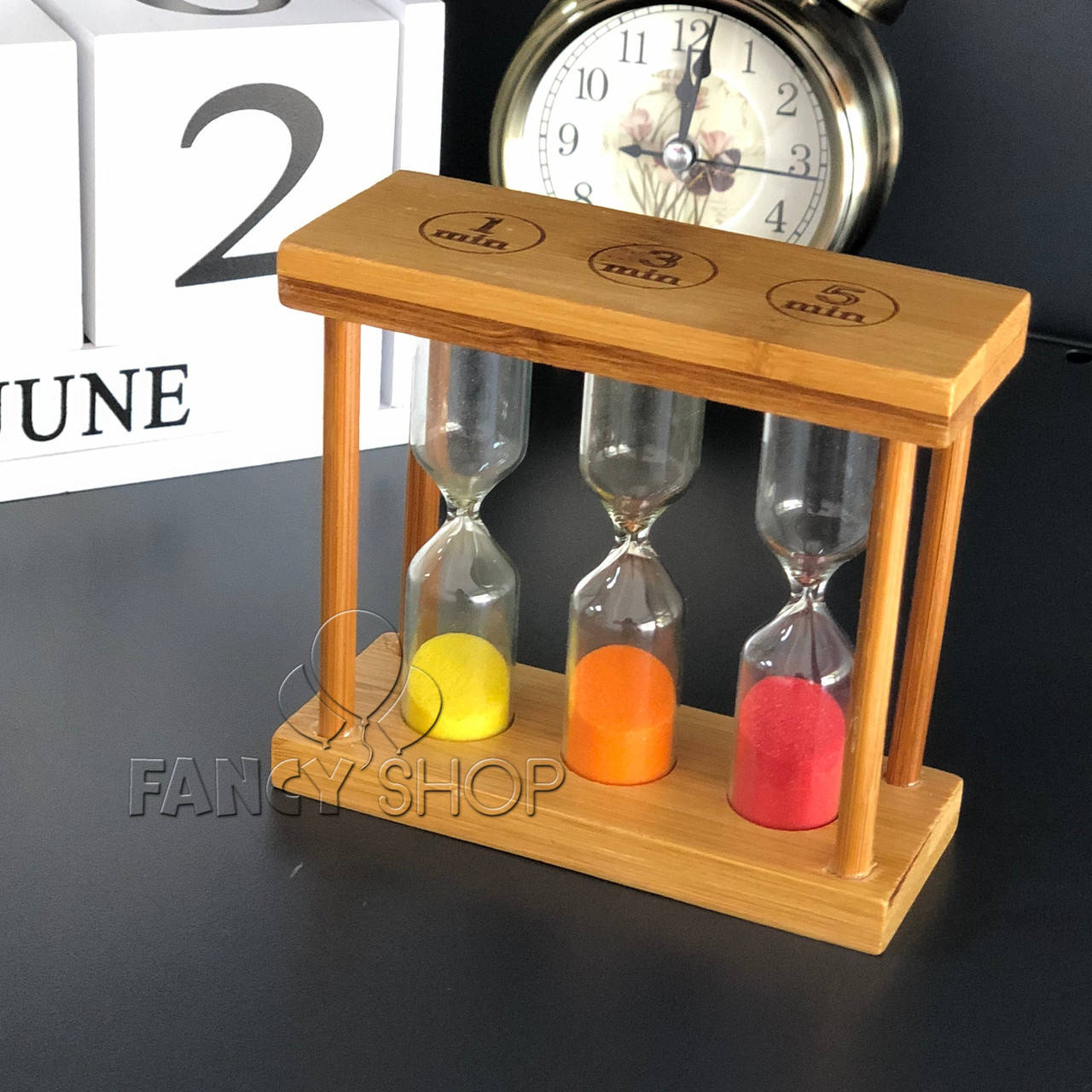 

Пісочний годинник деревяний "Потрійний", 9*11*5,5 см, Песочные часы деревянные "Тройные"