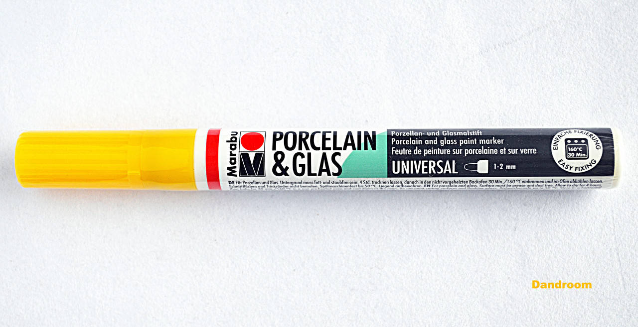 

Маркер для стекла и керамики холодной фиксации, Желтый, 1-2 мм, Marabu