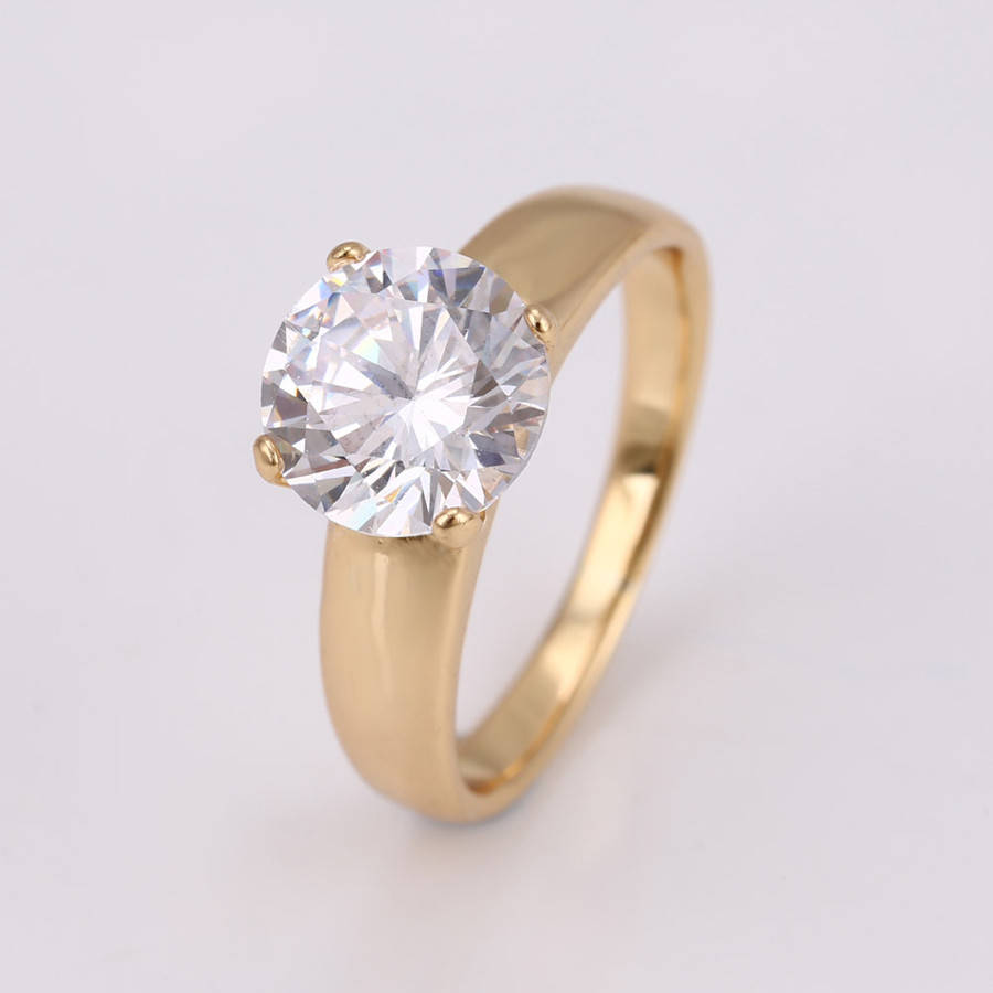 

Кольцо, Классическая модель с цирконием, p. 19, позолота Xuping, 18К