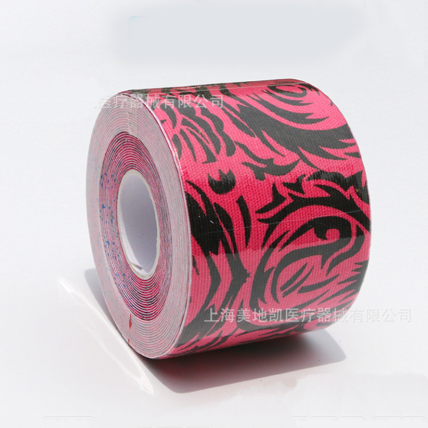 

Кинезио тейп Kinesiology tape Madicare с принтом 5 см х 5 м розовый с тату-принтом