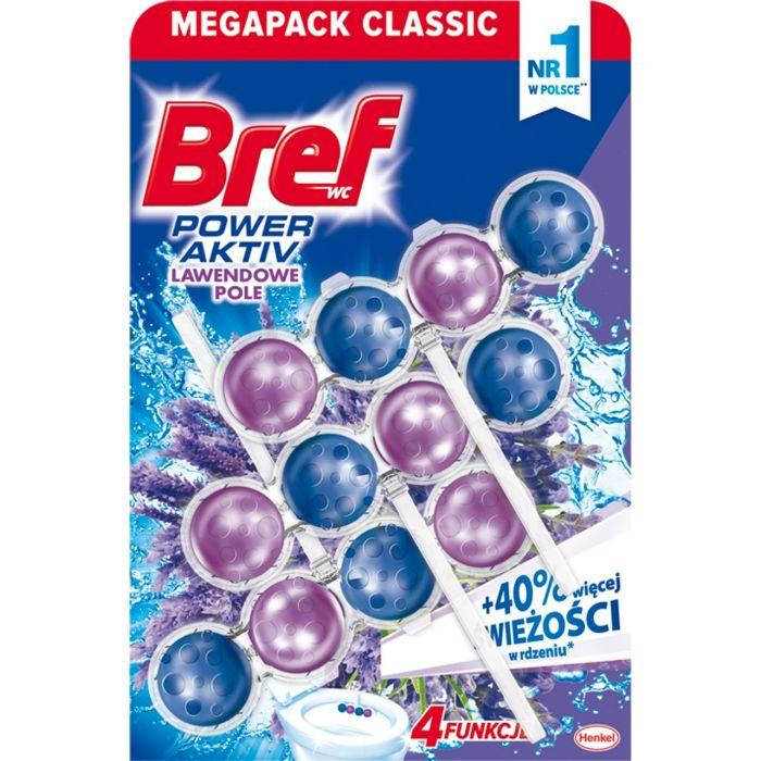 

Подвесной блок для туалета Bref Power Aktiv Свежесть лаванды, 3 х 50 г