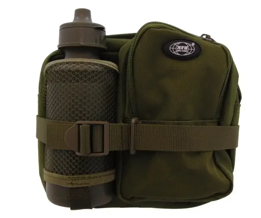 

Сумка тактическая поясная MFH с флягой олива, Оливковый