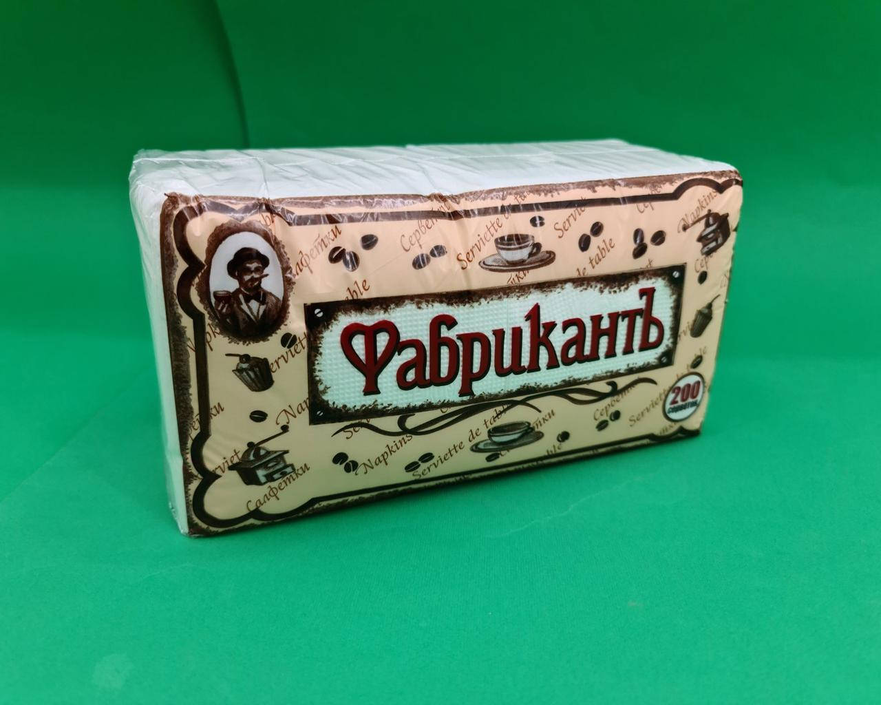 

Салфетка бумажная 200лист ФАБРИКАНТЪ ЛЮКС однотонная (1 пач)