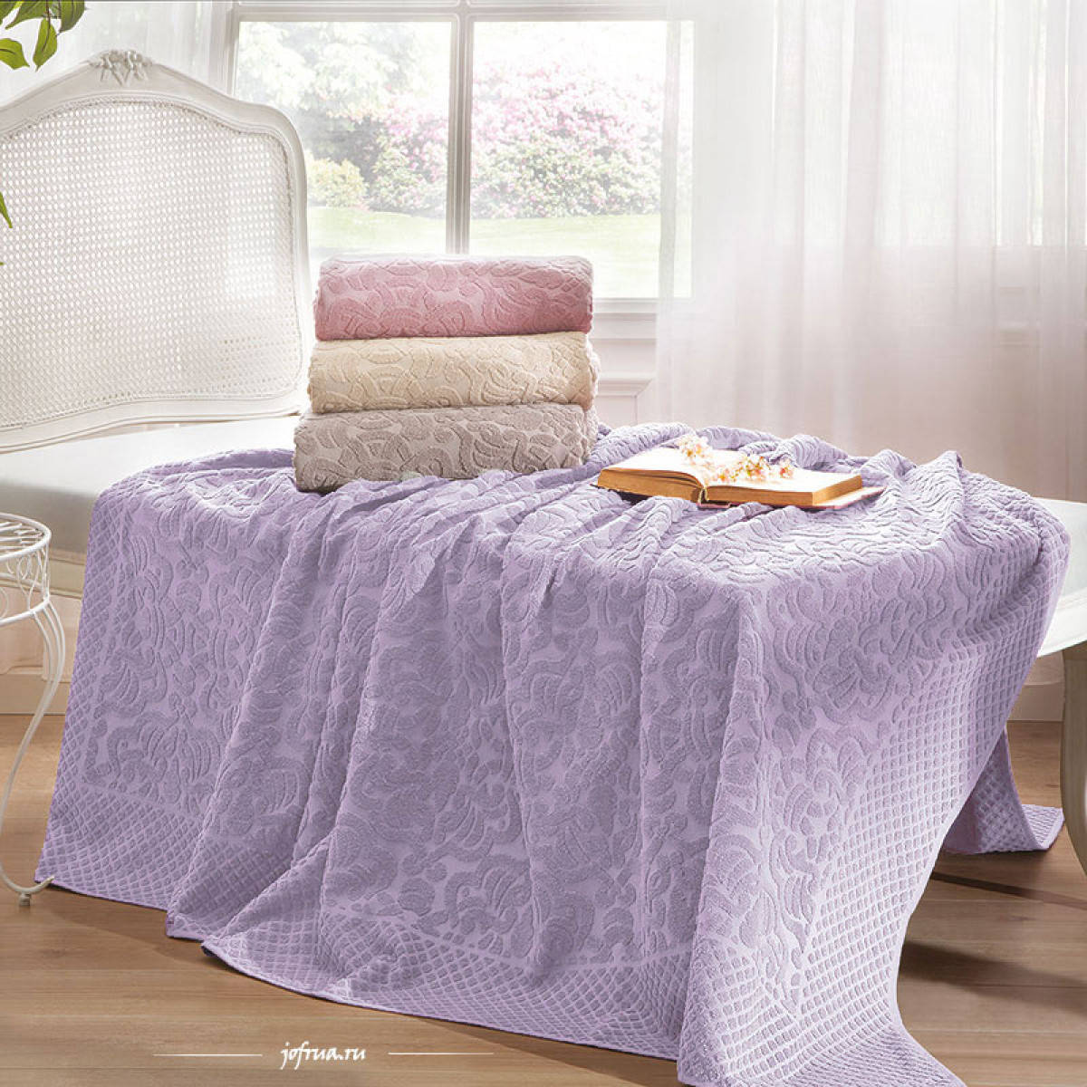 

Махровая простынь Tivolyo Home Elips lila жаккард евро 220*240, Сиреневый