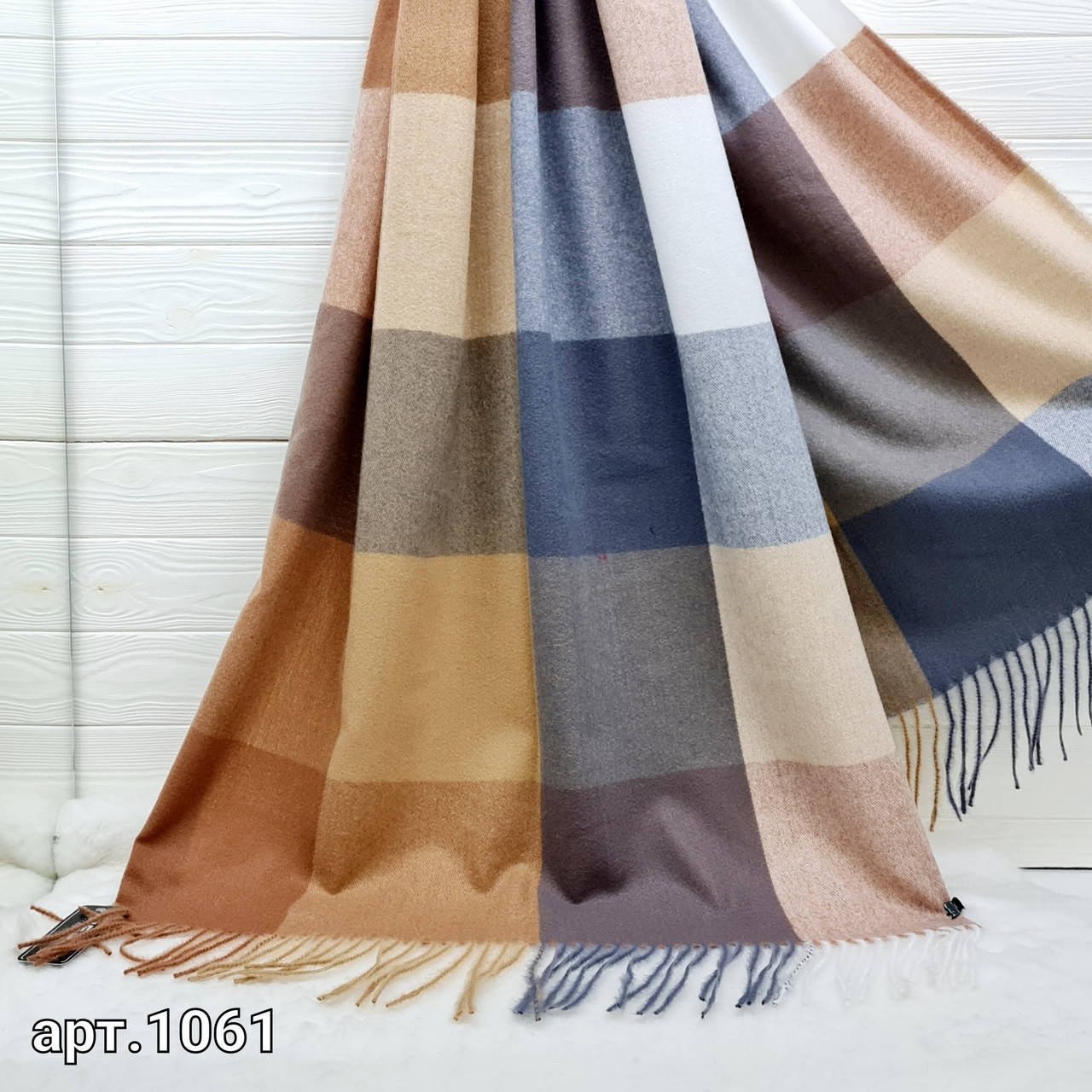 

ШАРФ M&JJ СКАЙ-КЛЕТКА Бежевый/светло-серый 75х180 см (1061)