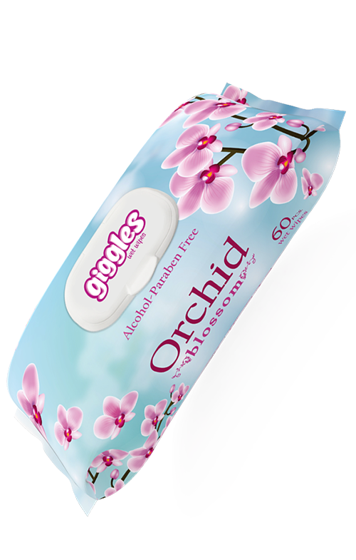 

ВЛАЖНЫЕ САЛФЕТКИ GIGGLES ОРХИДЕЯ С КЛАПОНОМ 60 ШТ