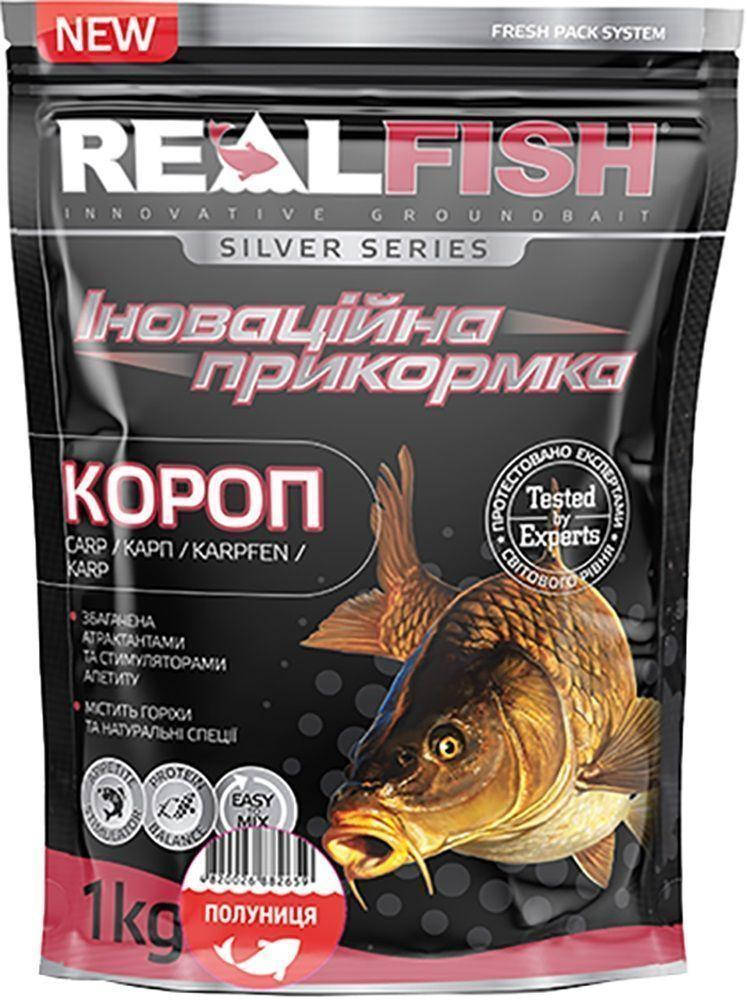 

Прикормка RealFish Карп Клубника 1000 г