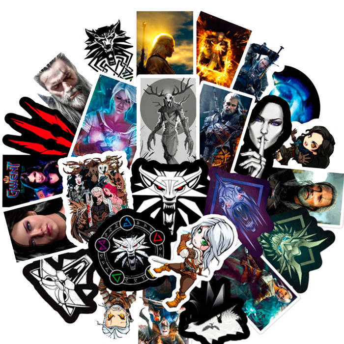 

Набор стикеров GameStyle Ведьмак The Witcher, Сири, Геральт, Йеннифер Stickers Pack Интерьерные Наклейки Набор