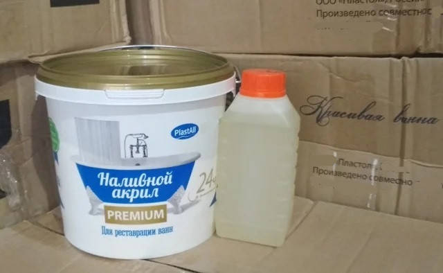 

Наливной жидкий акрил для реставрации ванн Plastall Premium 1,7м, Белый