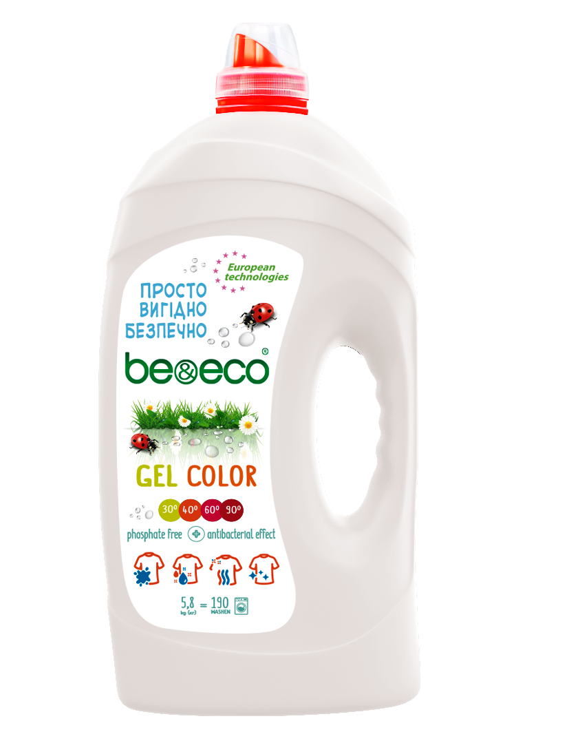 

Гель для стирки Be&Eco Color 5800 мл 190 пр.