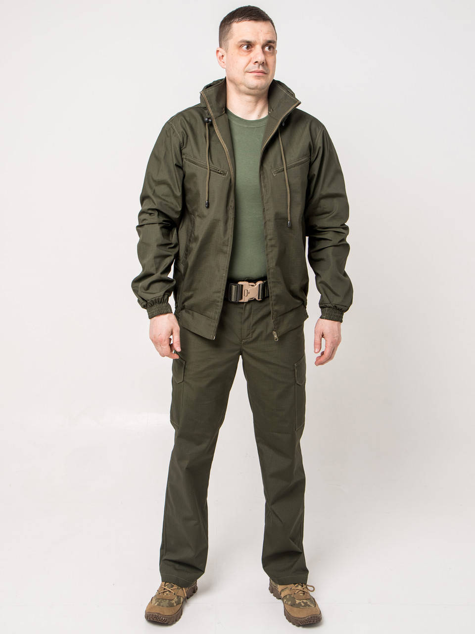 

Костюм олива из ткани рипстоп, размеры 48 - 56 50, Зелёный