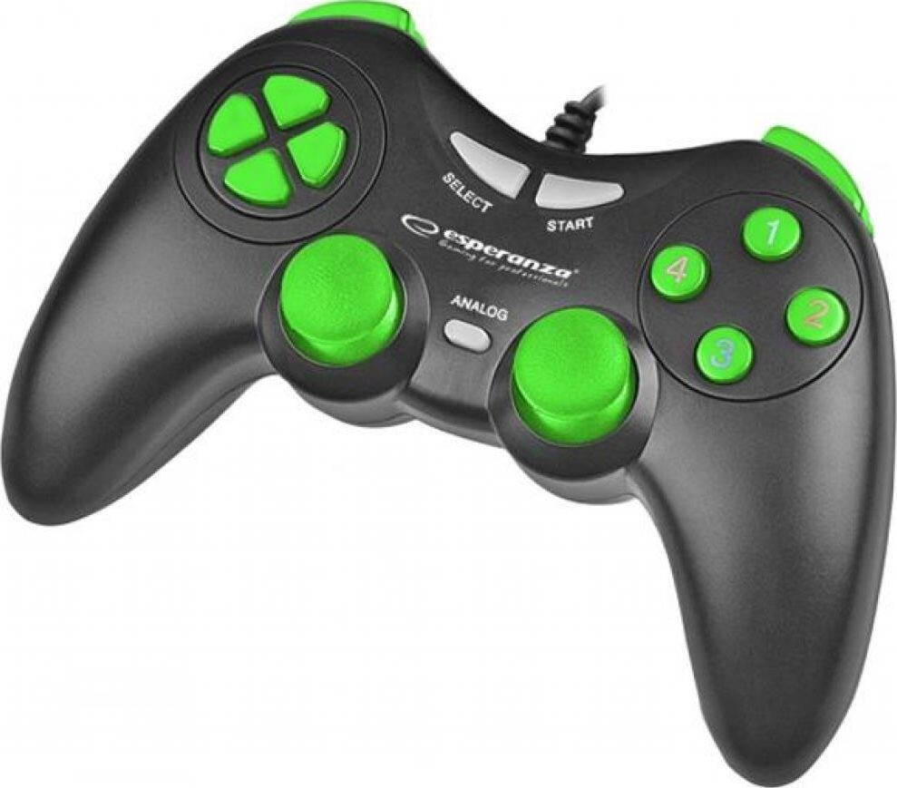 

Проводной геймпад Esperanza Fighter PC Black/green (EGG105KG), Черный