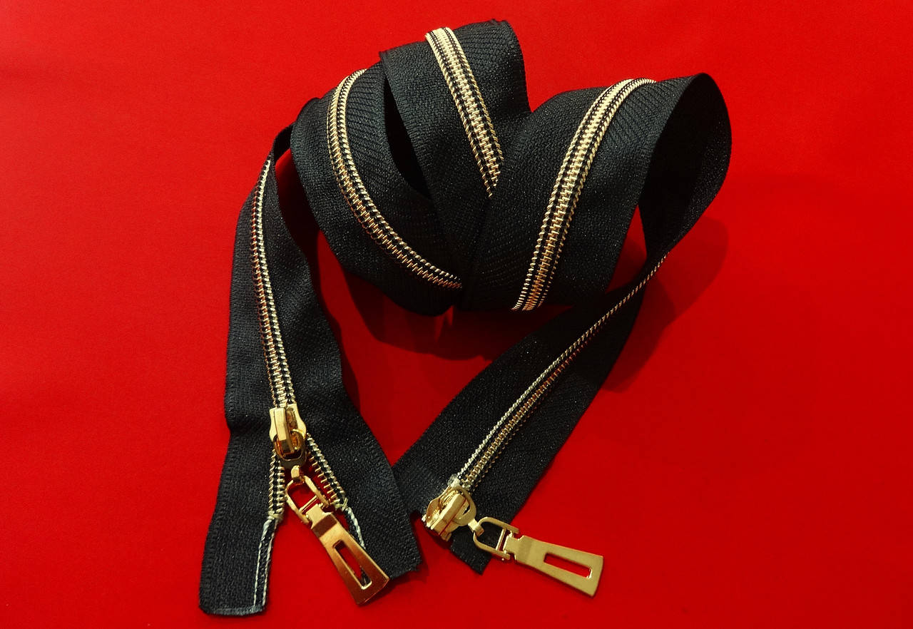 

Молния спиральная № 7 золото 2 бегунка 90 см