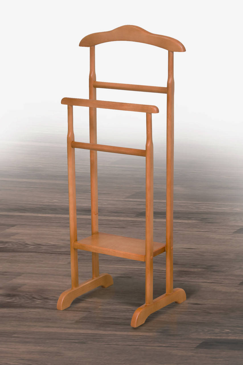 

Напольная стойка для одежды Сигма двойные плечики деревянные в цвете ольха, Бежевый