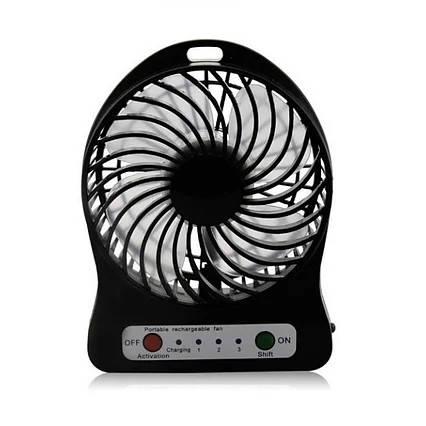 

Мини-Вентилятор "Mini fan" настольный кабель / АКБ 18650 + фонарик