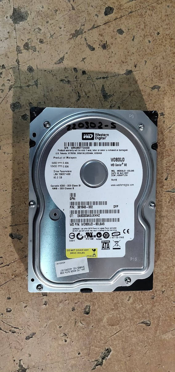 

Жесткий диск Винчестер HDD 80 Gb / Гб Western Digital WD Caviar SE WD800JD 3.5" SATA № 220302