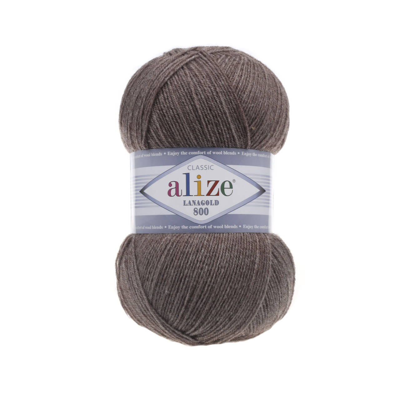

Alize Lanagold 800 (Ализе Лана Голд 800) №240 коричневый меланж (Пряжа, нитки для вязания полушерсть)