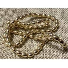 

Бусины Гематит рис на нитке d-4х6мм 74шт(+-) цвет золото