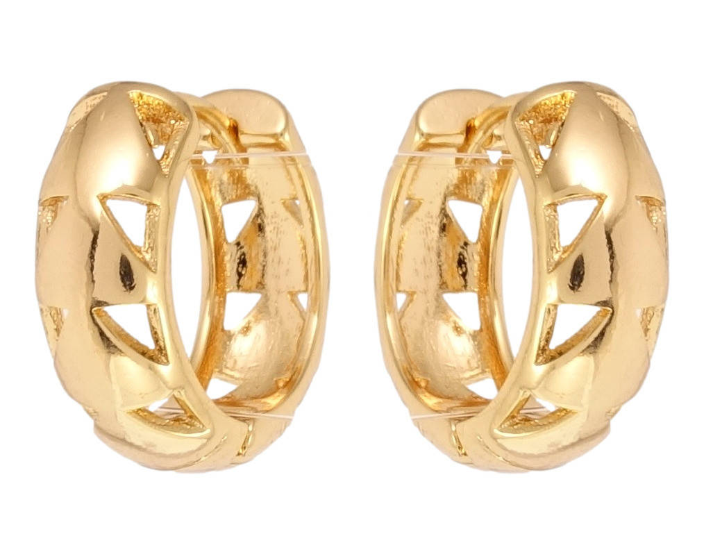 

Серьги Xuping Позолота 18K колечки "Резной узор елочка"