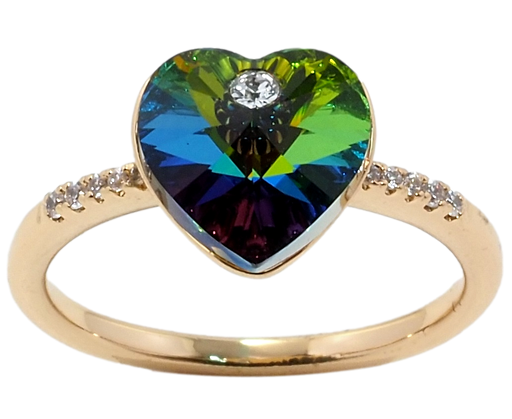 

Кольцо Xuping Позолота 18K с кр-ми Swarovski "Кристальное сердце Vitrail Medium" р.17,18,18.5