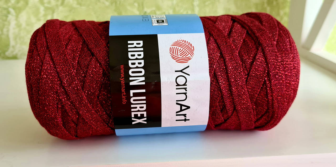 

Yarn Art RIBBON LUREX №739 бордо, Бордовый