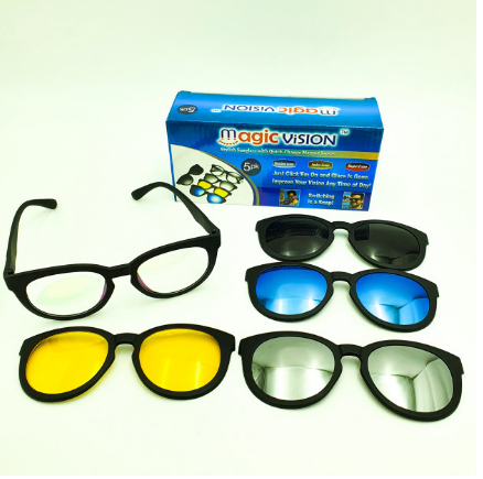 

Очки со сменными линзами Magic Vision 5 в 1 Черные, Черный
