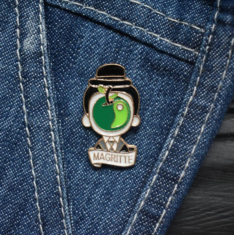 

Брошь-значок, пин из металла на одежду, металлический значок "Рене Магритт"