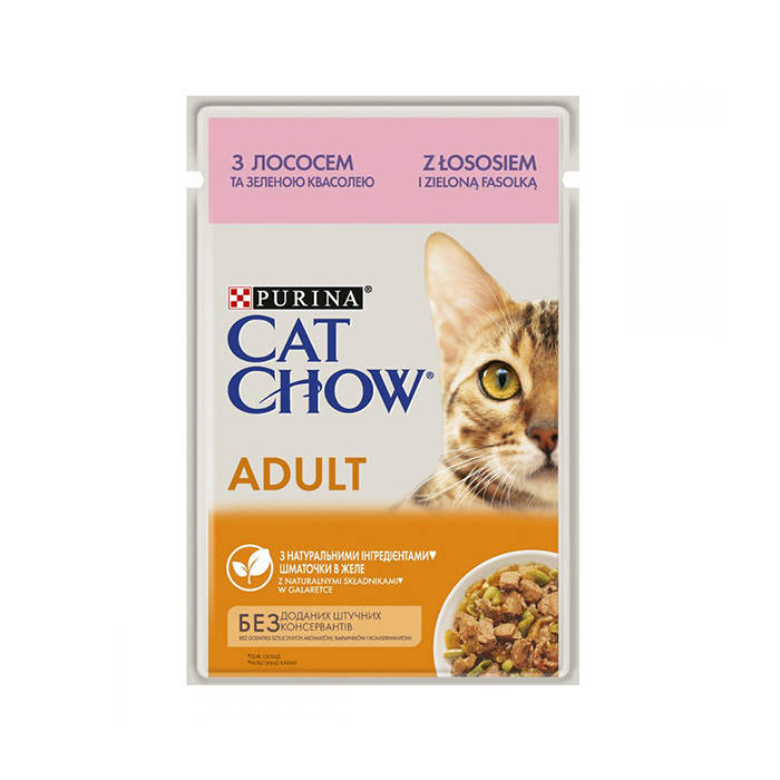 

Cat Chow Adult с лососем и зеленой фасолью 85 г