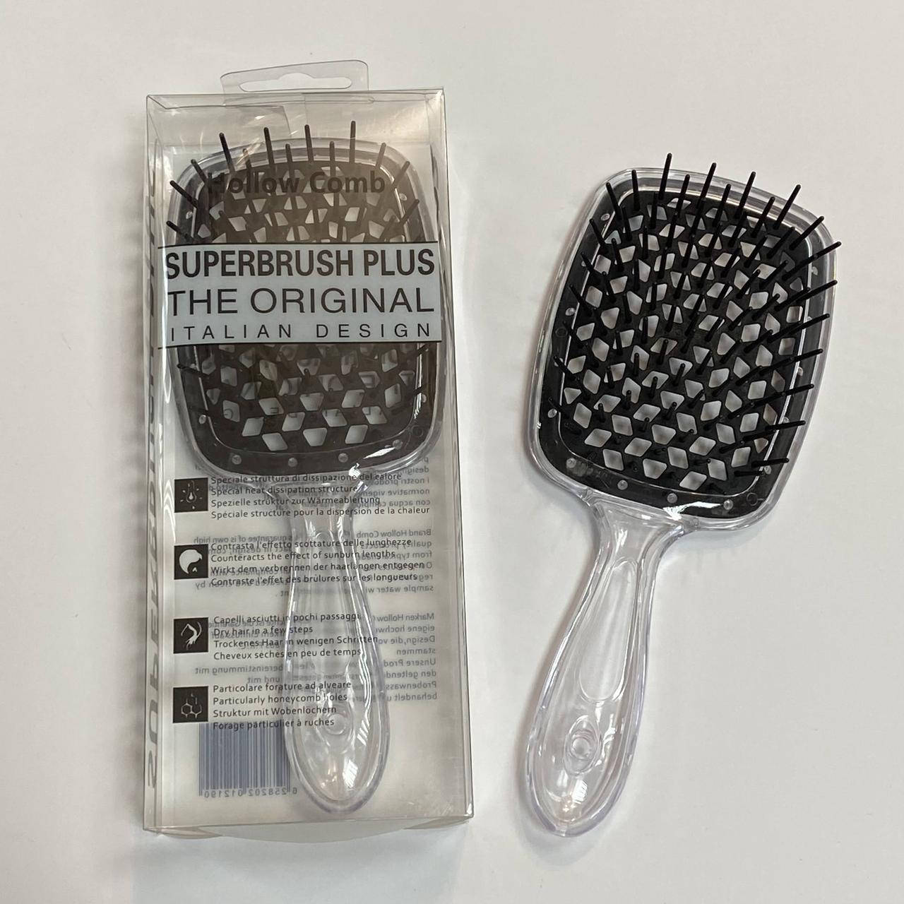 

Расческа для волос Superbrush Plus Hollow Comb, прозрачный/чёрный, Бирюзовый