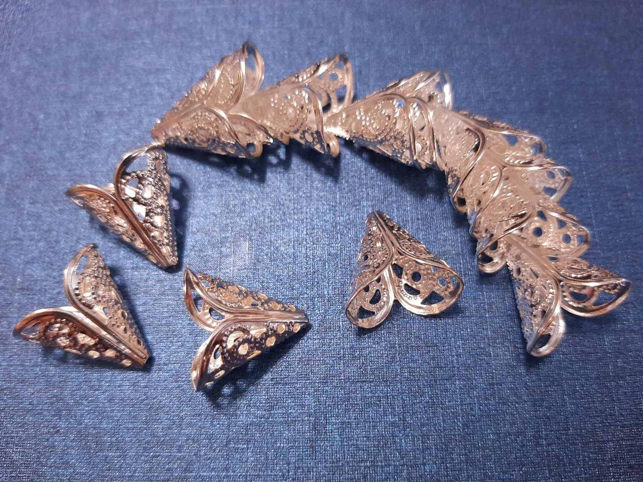 

Обниматель для бусин "Карандаш" 17 мм 50 шт, Серебристий