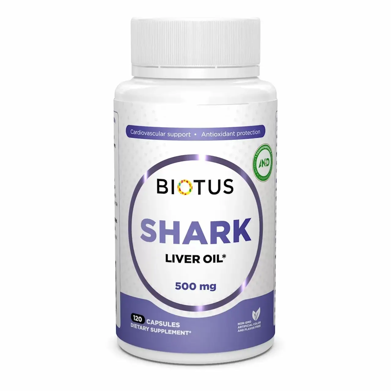

Biotus, Рыбий жир из печени акулы, Shark Liver Oil, 120 капсул