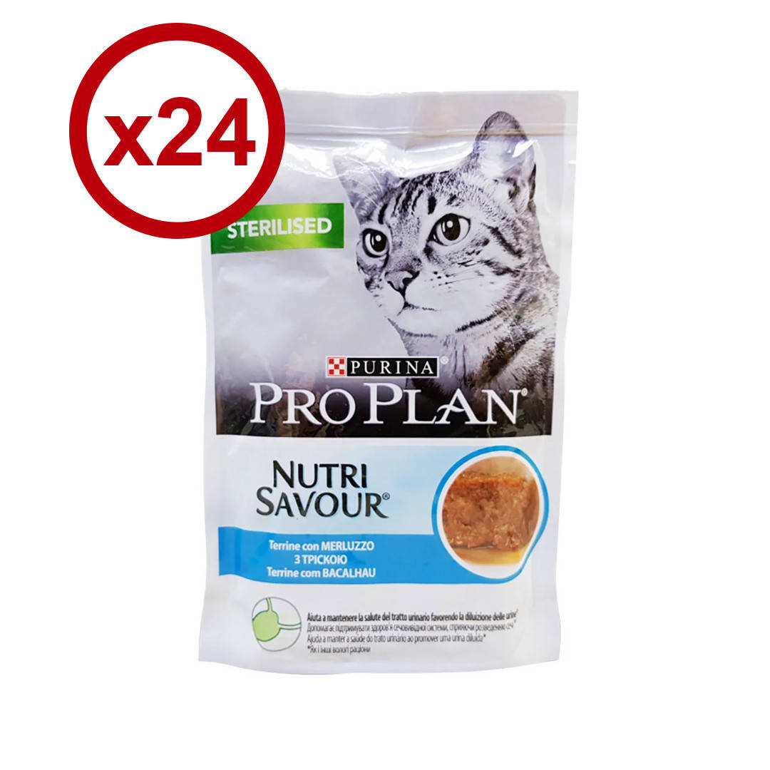 

Purina Pro Plan Nutrisavour Sterilised 85г*24шт паучи паштет для стерилизованных кошек (треска)