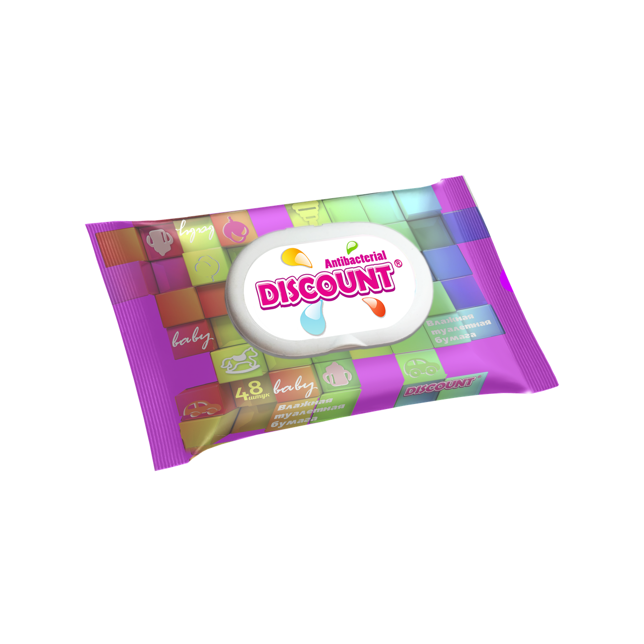 

Влажная детская туалетная бумага Discount 48 шт