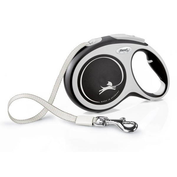 

Flexi New Comfort L Tape поводок-рулетка (лента) черная для собак до 50кг, 8м