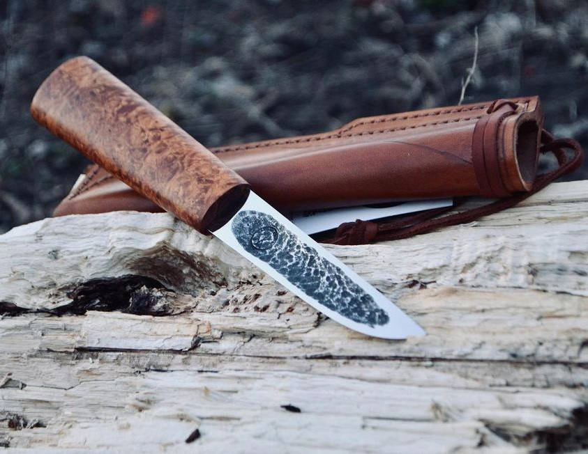 

Якутский нож "Якут" с рукоятью из берёзового капа